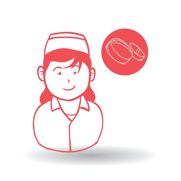 医疗护理概念护士图标白色背景图片下载