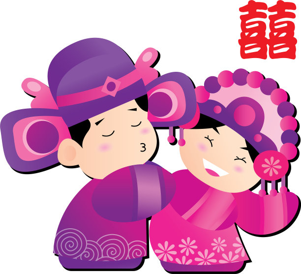 中国婚礼卡通图片下载
