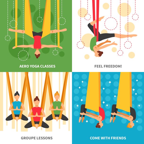 航空瑜伽设计概念图片下载