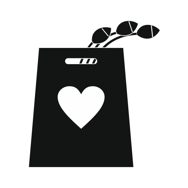 购物袋里的郁金香图标图片下载