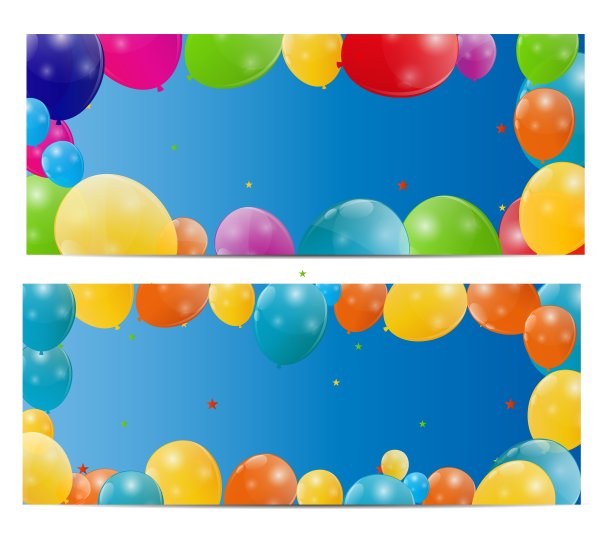 彩色光滑的气球卡片背景图片下载