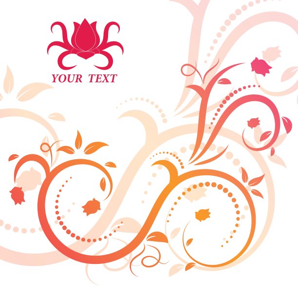 美丽的花与漩涡图片下载