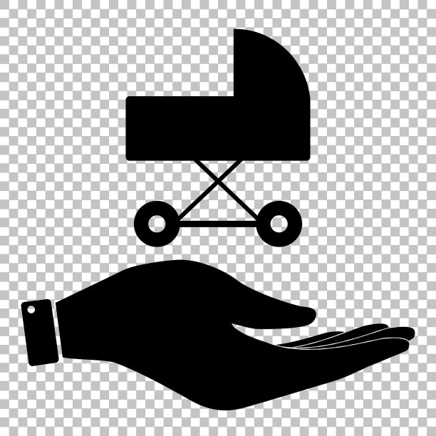 婴儿车标志平面风格图标图片下载