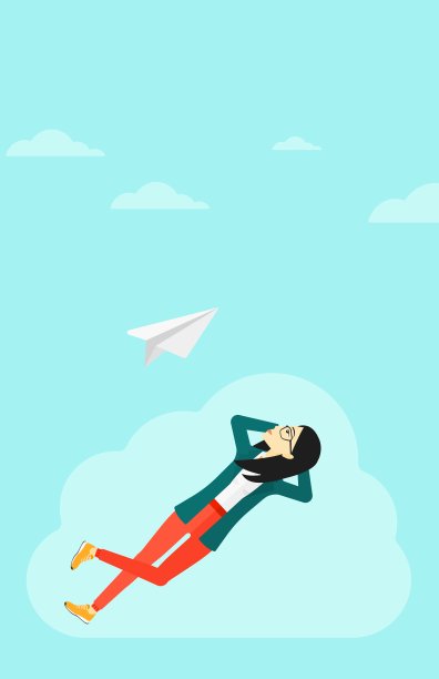 商务女性在云上休息图片下载