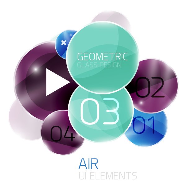 彩色玻璃圈构成图片下载