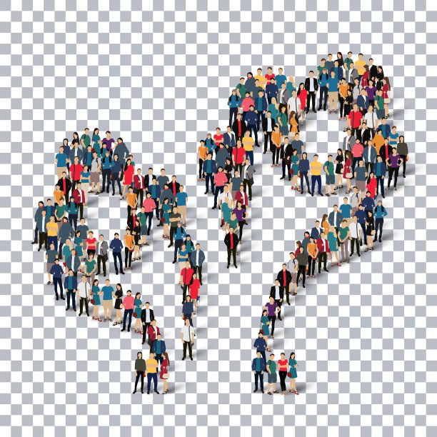 抽象的商业符号人们透明图片下载