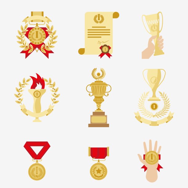 奖杯和奖项图标集图片下载
