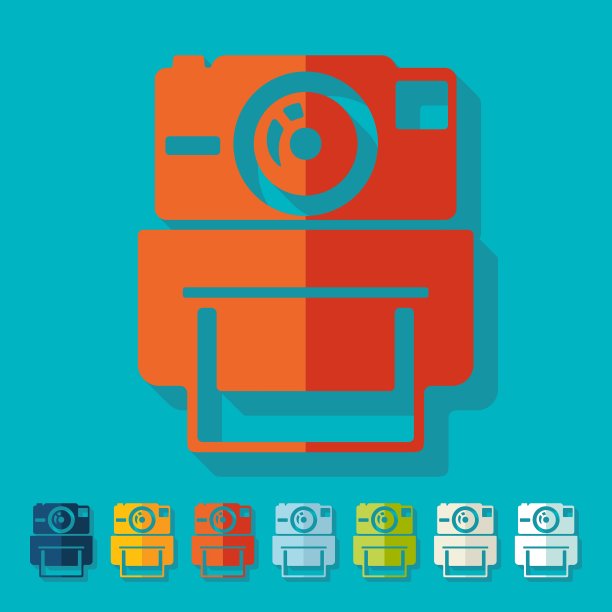 平面设计的老式相机图片下载