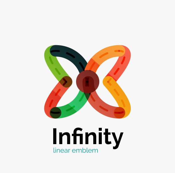 无限标志平面多彩设计图片下载