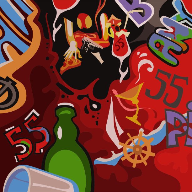 抽象卡通背景有趣吧图片下载