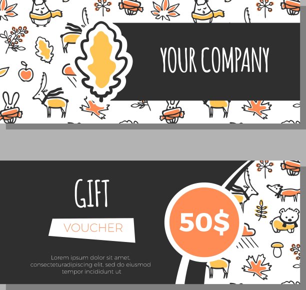 秋季礼券图片下载