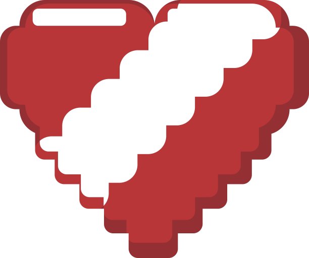 心形像素视频游戏图标图形图片下载