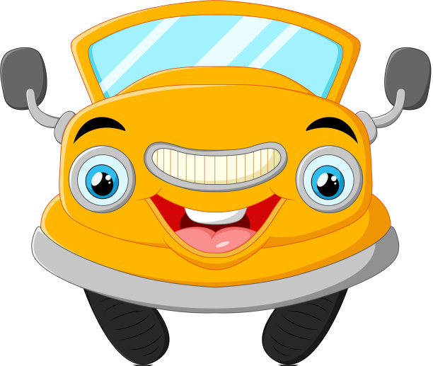 黄色搞笑卡通车图片下载