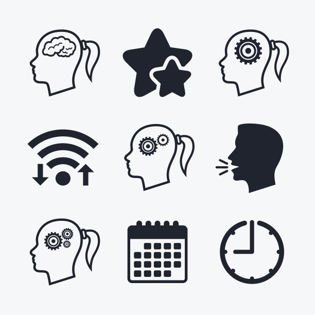 头部有女性脑图标女性符号图片下载