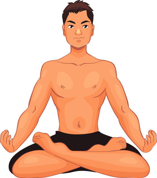 英俊的年轻人在各种瑜伽姿势图片下载