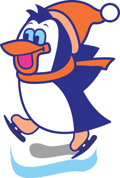 企鹅溜冰鞋图片下载