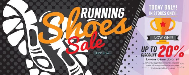 跑步鞋销售6250x2500像素横幅图片下载
