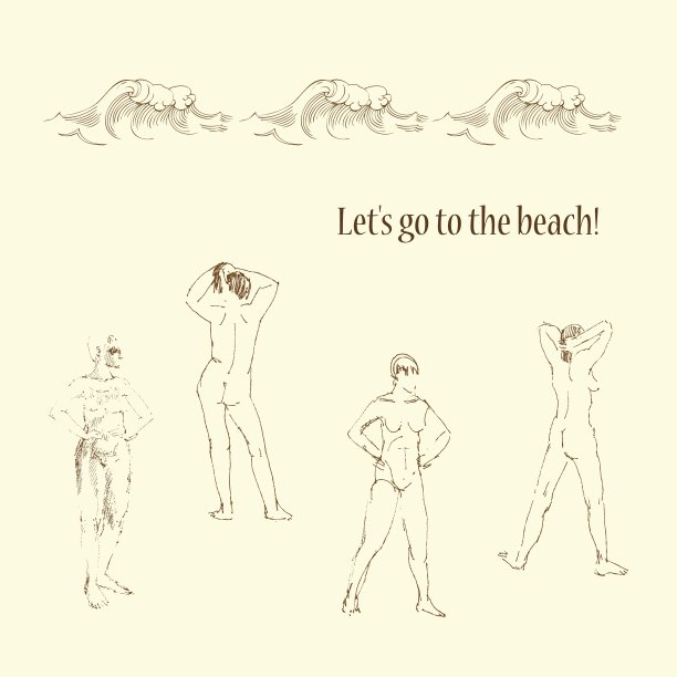 和沙滩上的女人在一起的背景图片下载