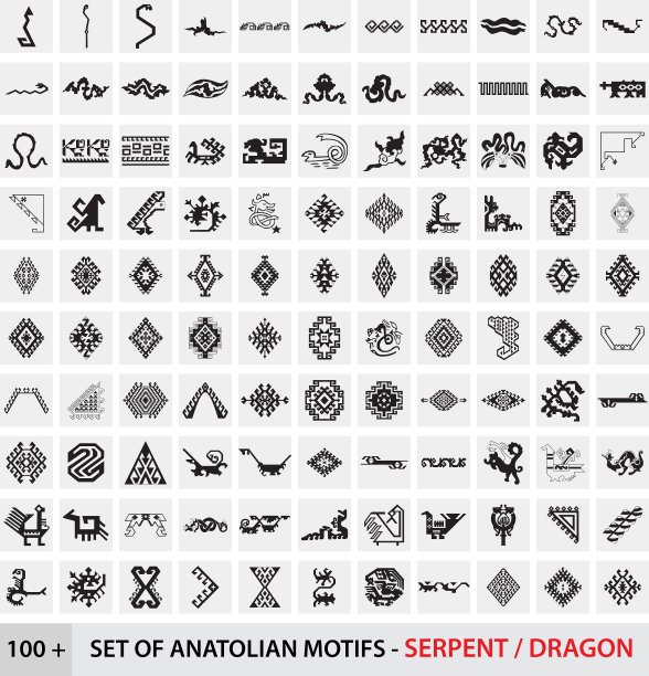 一套安纳托利亚土耳其图案-蛇龙图片下载
