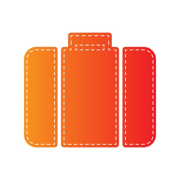 公文包标志橙色贴花图片下载