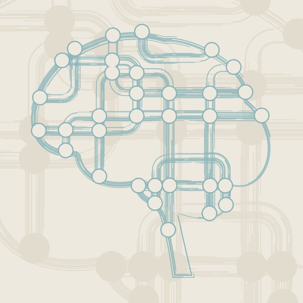 复古电路板形式的大脑图片下载