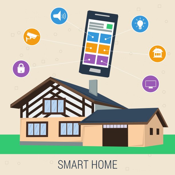 带控制面板的概念智能住宅图片下载