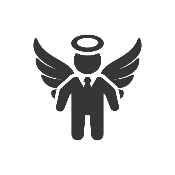 商人与翅膀标志天使剪影图片下载