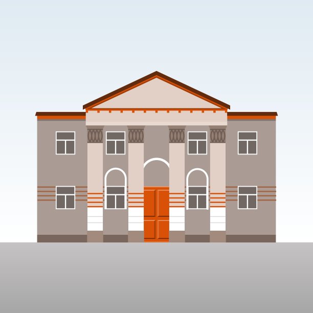 带柱子的古典建筑图片下载