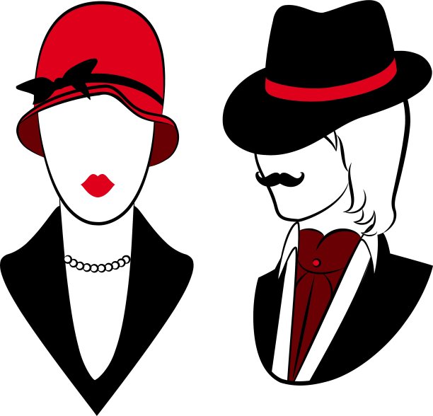 复古的男人和女人图片下载