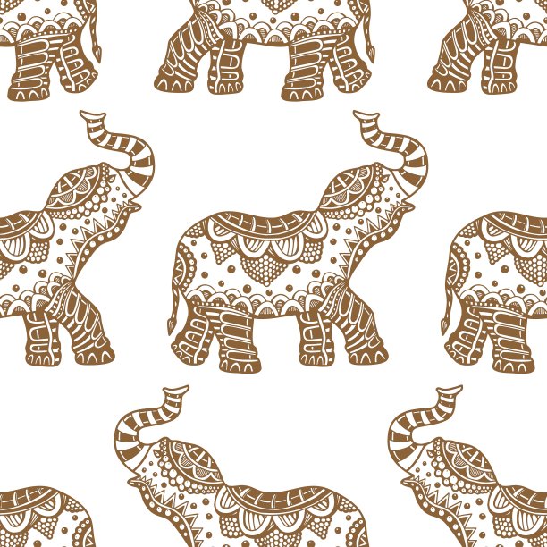 印度大象图案图片下载