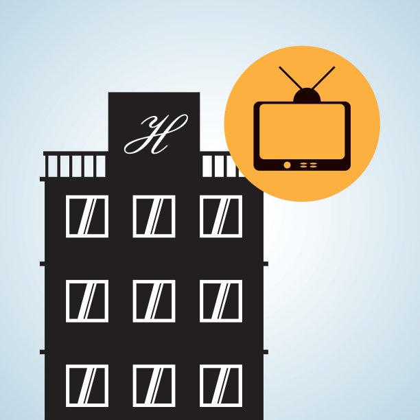 酒店设计旅游图标孤立和扁平图片下载