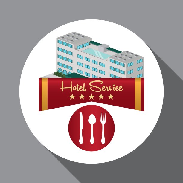 酒店设计旅游图标孤立和扁平图片下载