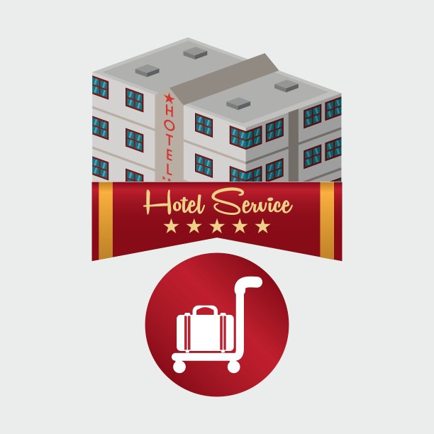 酒店设计旅游图标孤立和扁平图片下载