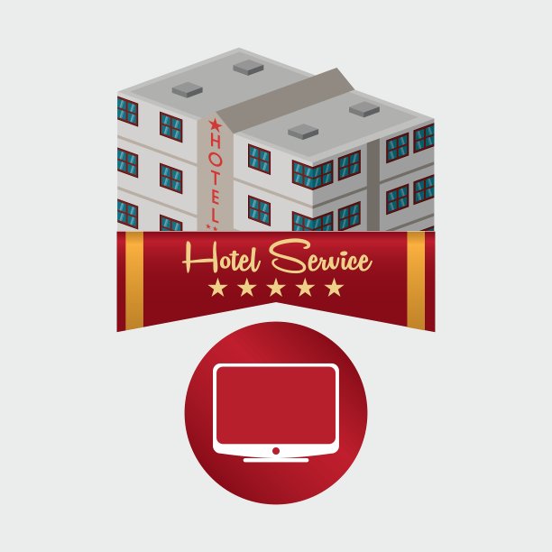 酒店设计旅游图标孤立和扁平图片下载