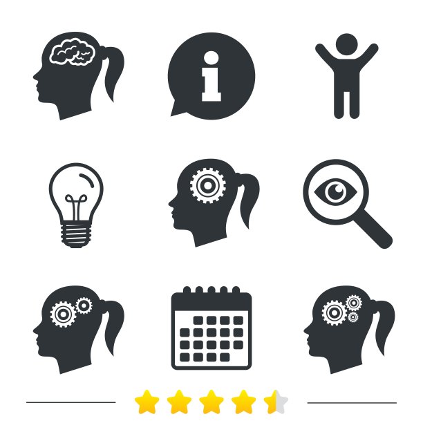 头部有女性脑图标女性符号图片下载