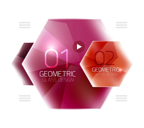 彩色六边形网盒图片下载