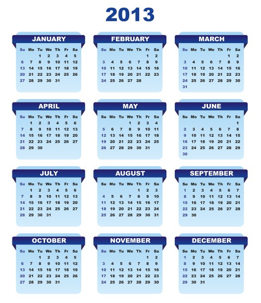 2013年日历图片下载