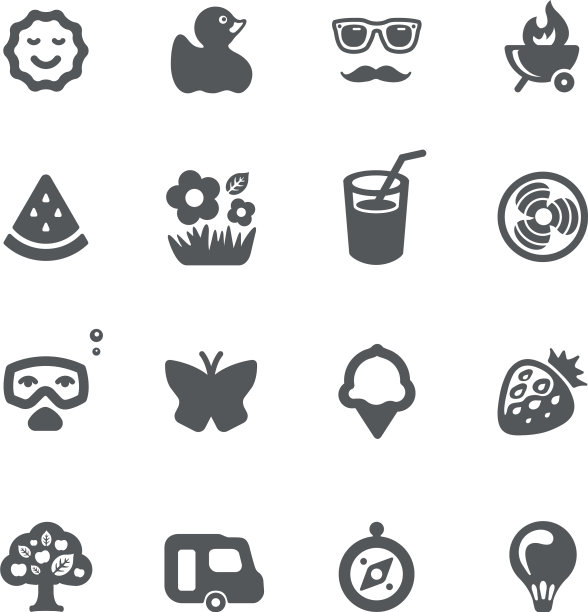 暑假图标集图片下载