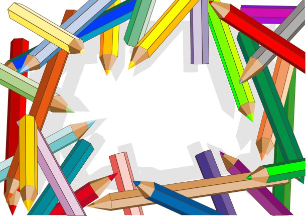 彩色铅笔框图片下载