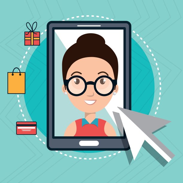 女性智能手机网购图片下载