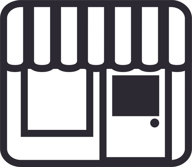 商店门前的商店建筑图标图片下载