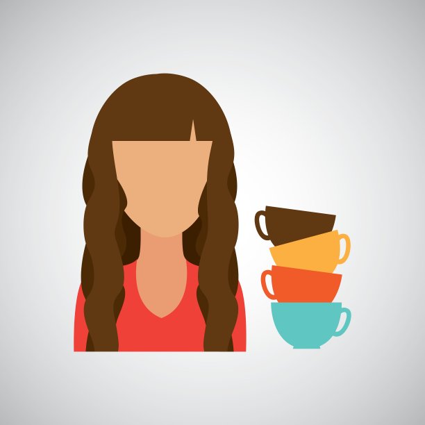 有杯子图标的女孩图片下载