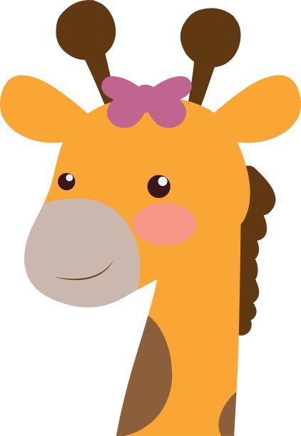 长颈鹿可爱的小动物图标图形图片下载