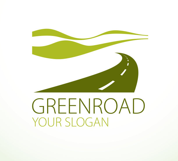 乡村公路弯道矢量公路完美设计插图或标志。自然之路，山野露营和旅行的主题。可以用作路牌或广告牌。图片下载