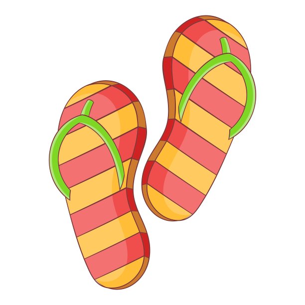 卡通风格的拖鞋图标图片下载