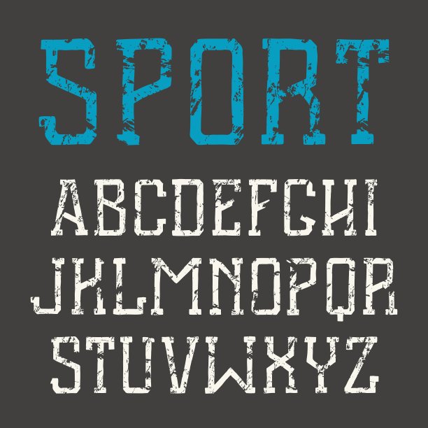 粗板衬线字体在手绘风格图片下载