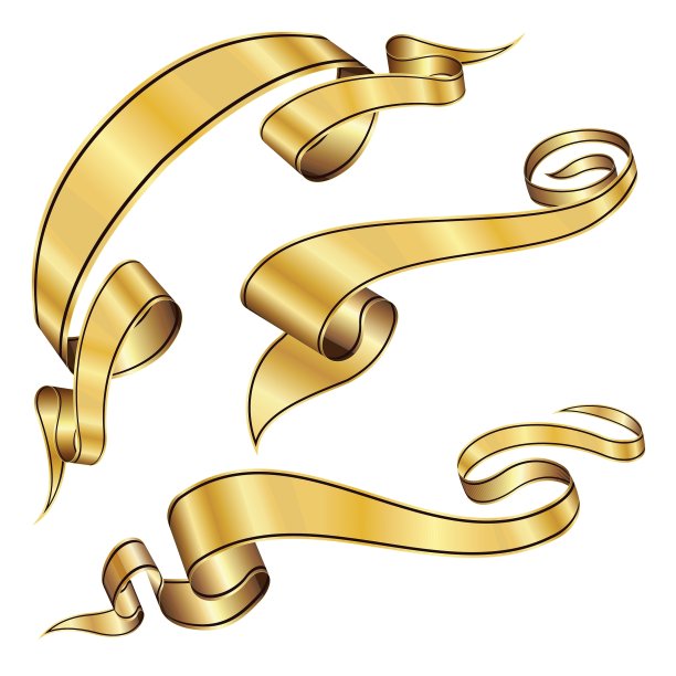 金色丝带集合图片下载