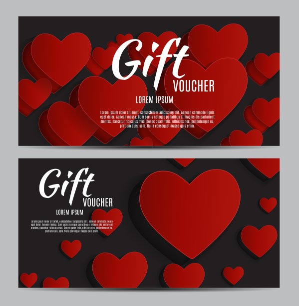 情人节心形象征爱和礼物卡图片下载