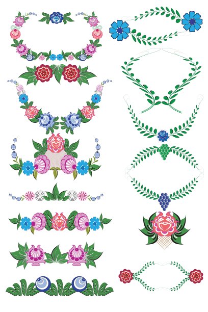 民间传说图案元素Gorodets画俄罗斯图片下载