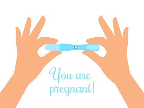 怀孕测试用幸福女人的手怀孕图片下载